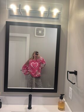Urban Outfitters Pink Tie-Dye Heart Sweatshirt